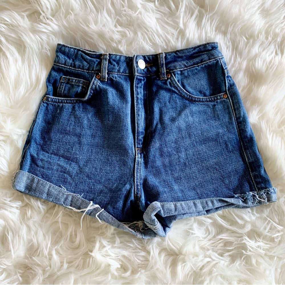 TopShop Blue Girlfriend Denim Shorts US 6